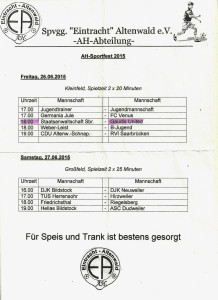 AH-Sportfest Spielplan